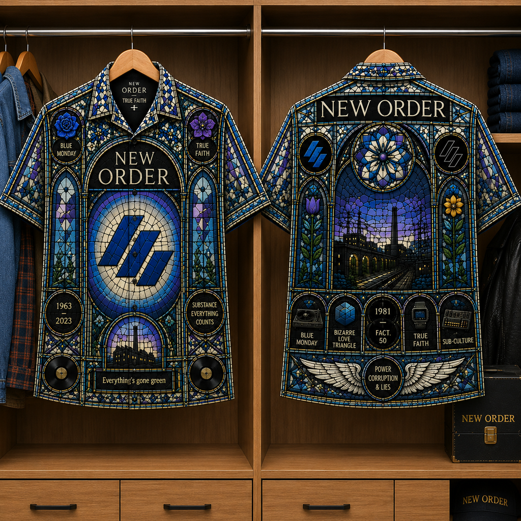 New Order Stained Glass Hawaiian Shirt - Unisex Button Up