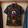 SteppenWolf Inspired Stained Glass Hawaiian Shirt - Unisex Button Up