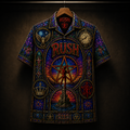 RUSH Stainded Glass Hawaiian Shirt - Unisex Cathedral Window