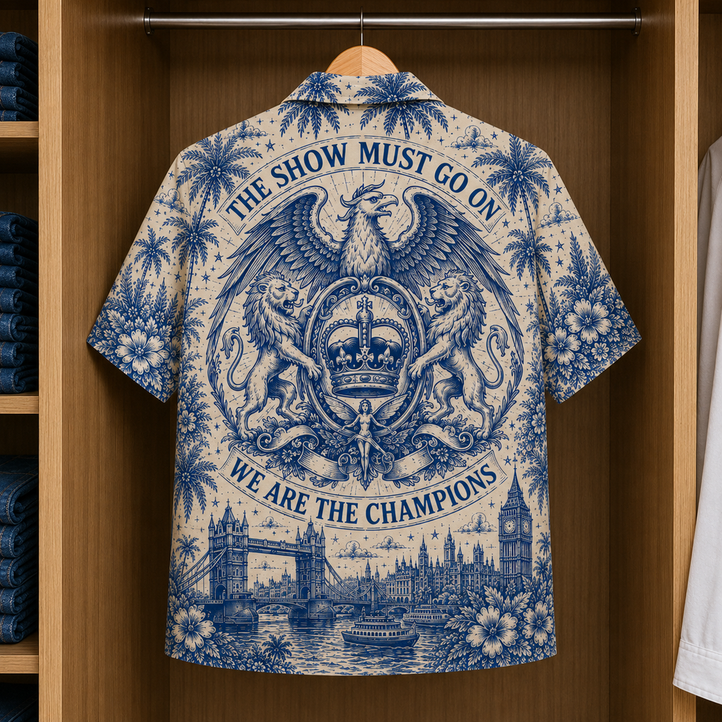 Queen Special Edition Tropical Blue Hawaiian Shirt - Unisex Music Collage Button Up