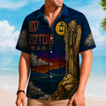 Led Zeppelin Stained Glass The Hermit Hawaiian Shirt, Rock Band Button Up Shirt