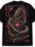 Cosmic Dragon Japanese Inspired Graphic Vintage Tee