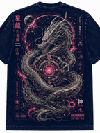 Cosmic Dragon Japanese Inspired Graphic Vintage Tee