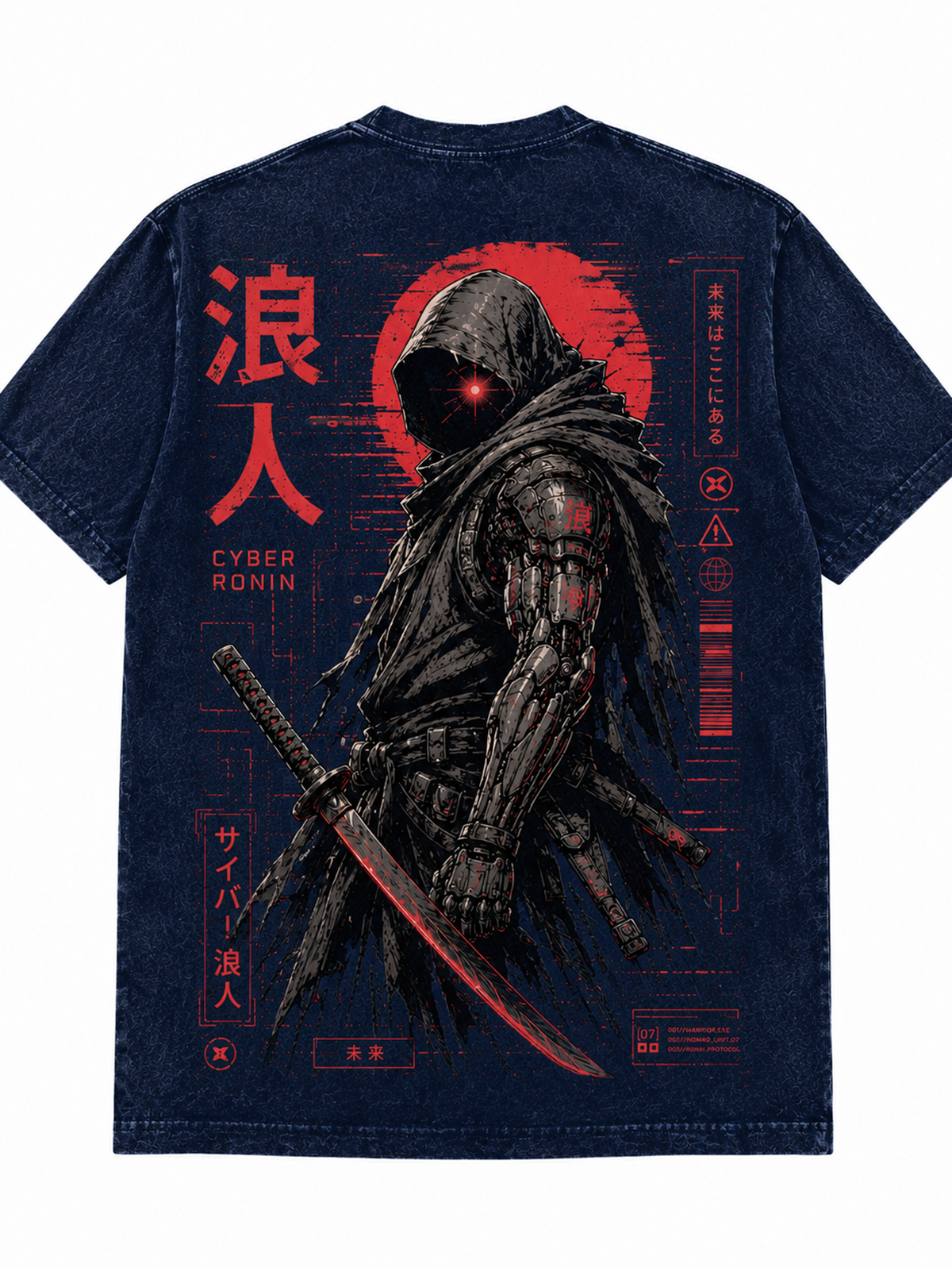Cyber Ronin Japanese Inspired Graphic Vintage Tee