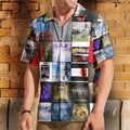 Rush Hawaiian Shirt Album Cover Collage Progressive Rock Summer Button Up