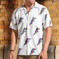 Rainbow Lightning Bolt Unisex Hawaiian Shirt Retro Pattern Hawaiian Button-Up Shirt