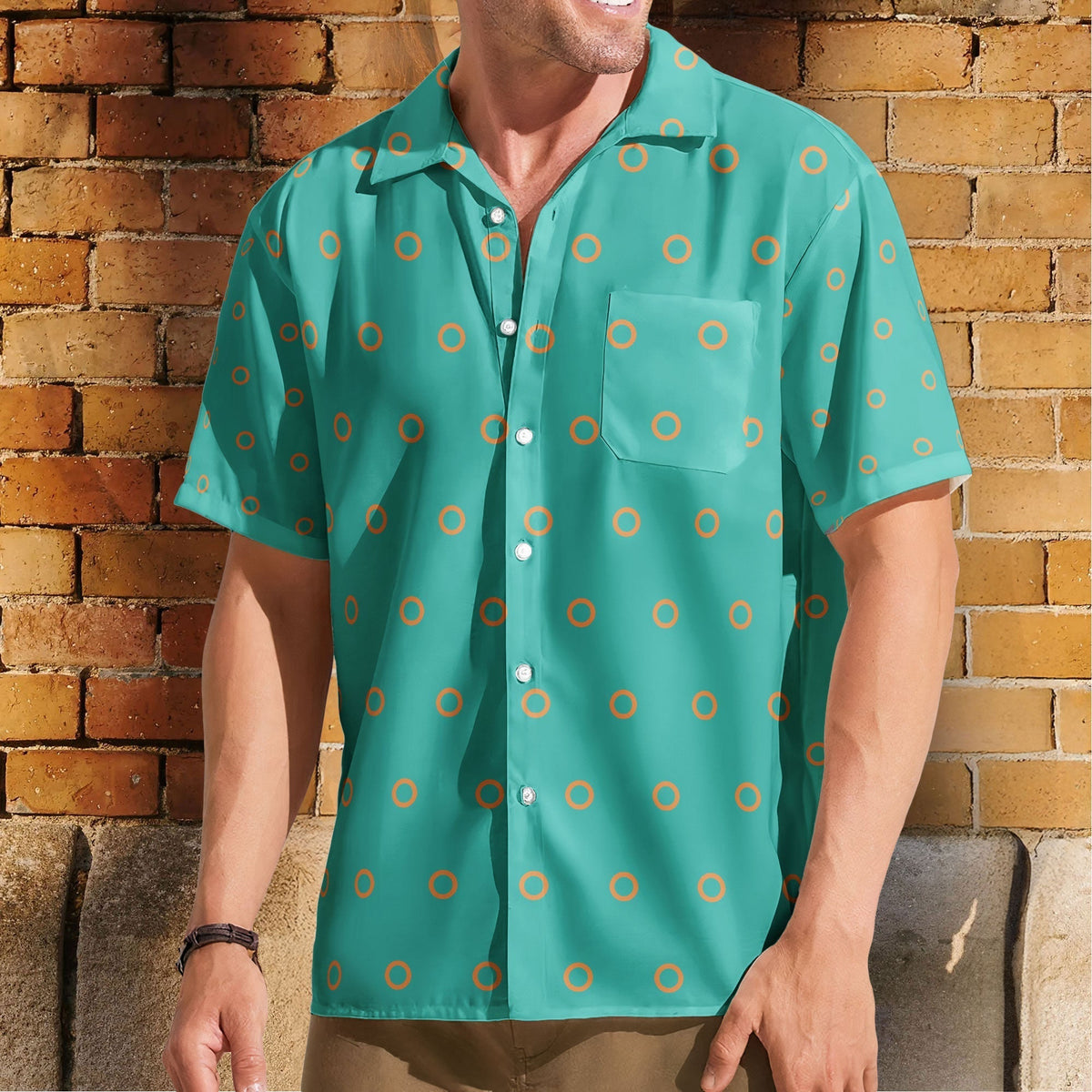 Phish Fishman Donut Button-up Shirt Hawaiian Shirt Retro Music Inspired Unisex Button-Up Shirt