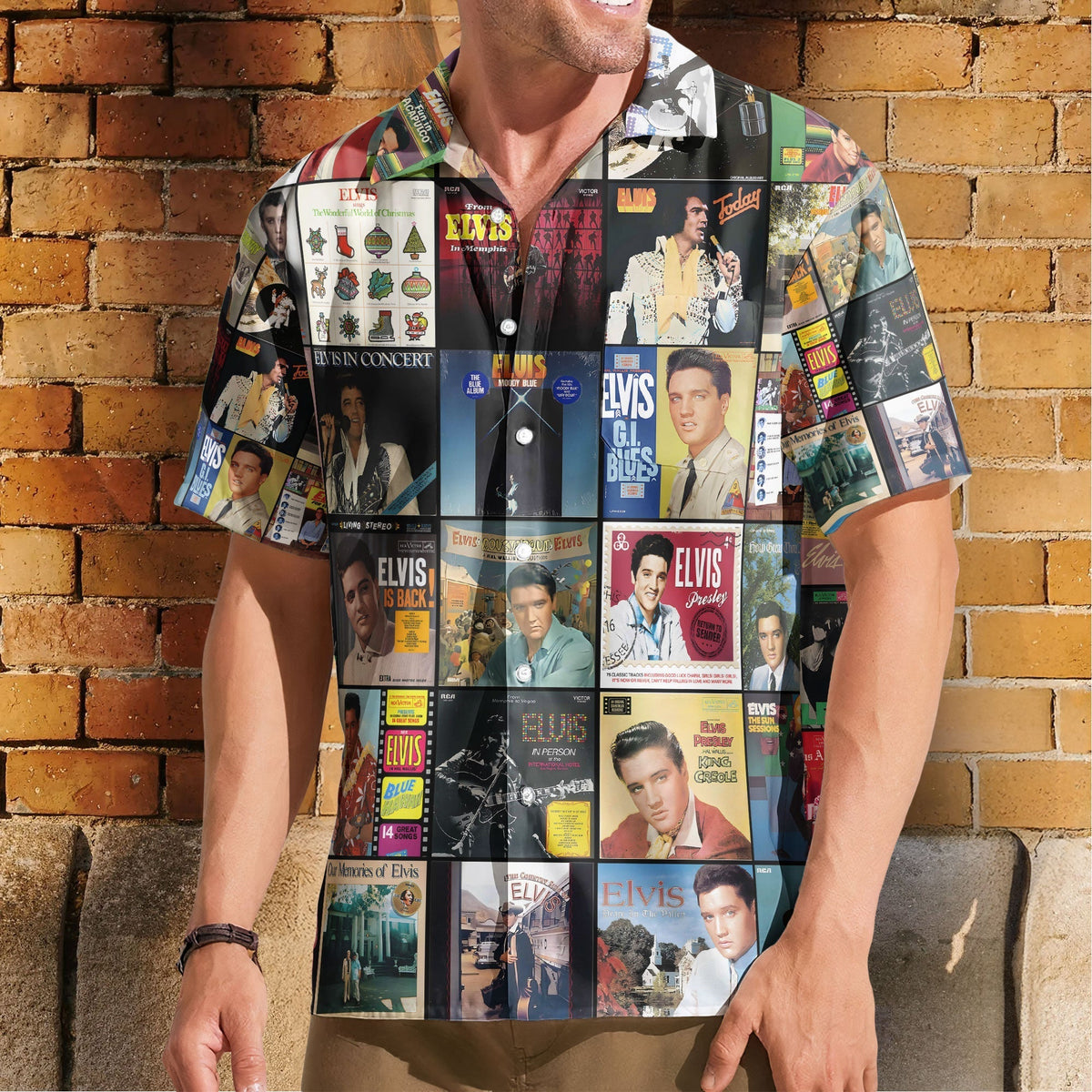Elvis Presley Nostalgia Collage Hawaiian Shirt Classic Rock & Roll Memories Gift