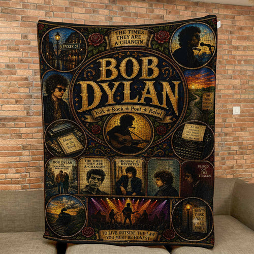Bob Dylan Sherpa Blanket Blowin' In The Wind Stained Glass Blanket