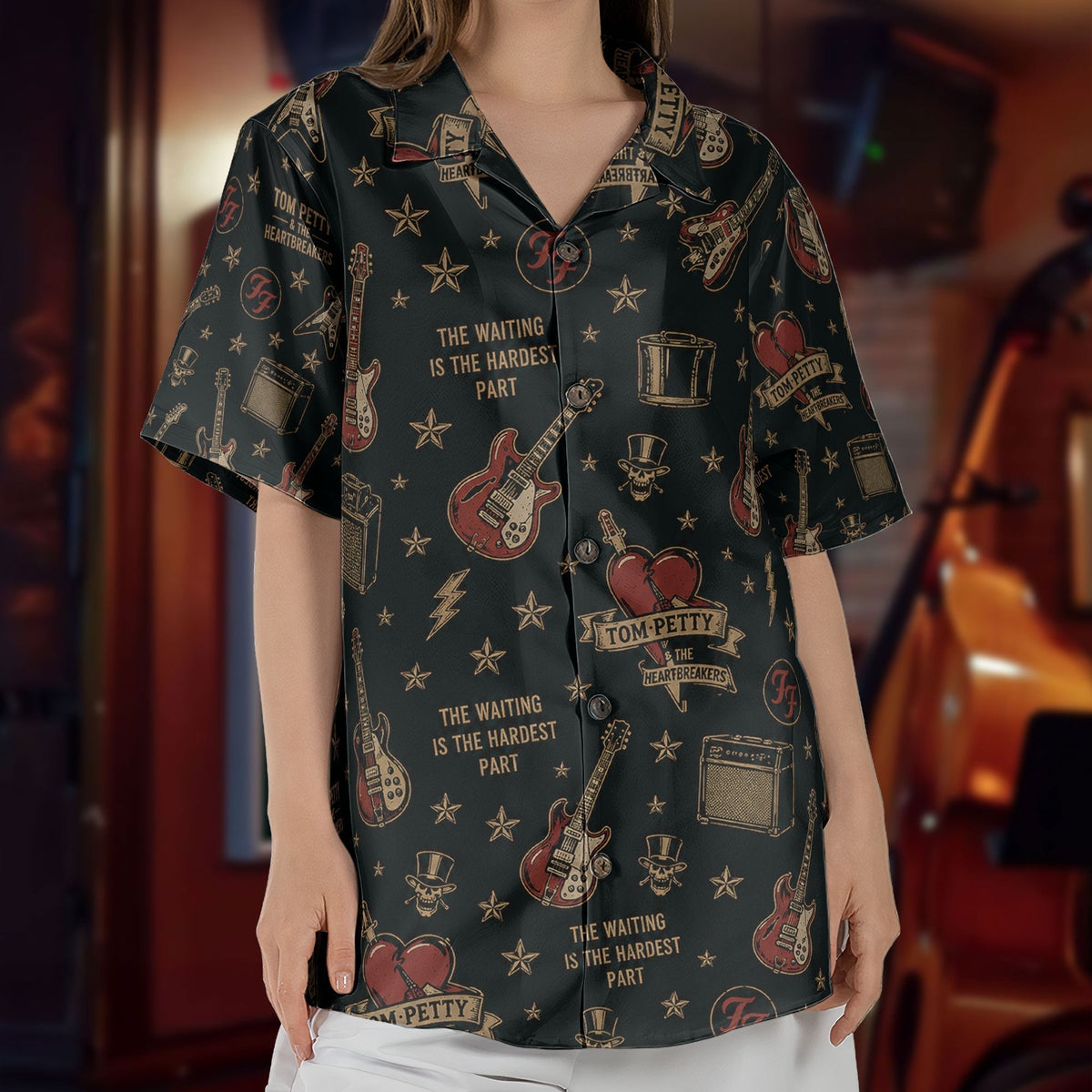 Tom Petty & The Heartbreakers The Waiting Is The Hardest Part Hawaiian Shirt Retro Music Album Art Inspired Unisex Shirt