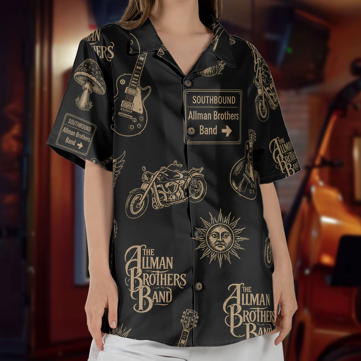 The Allman Brothers Band Iconic Logo Graphic All-Over Print Hawaiian Shirt Retro Music Album Art Inspired Shirt