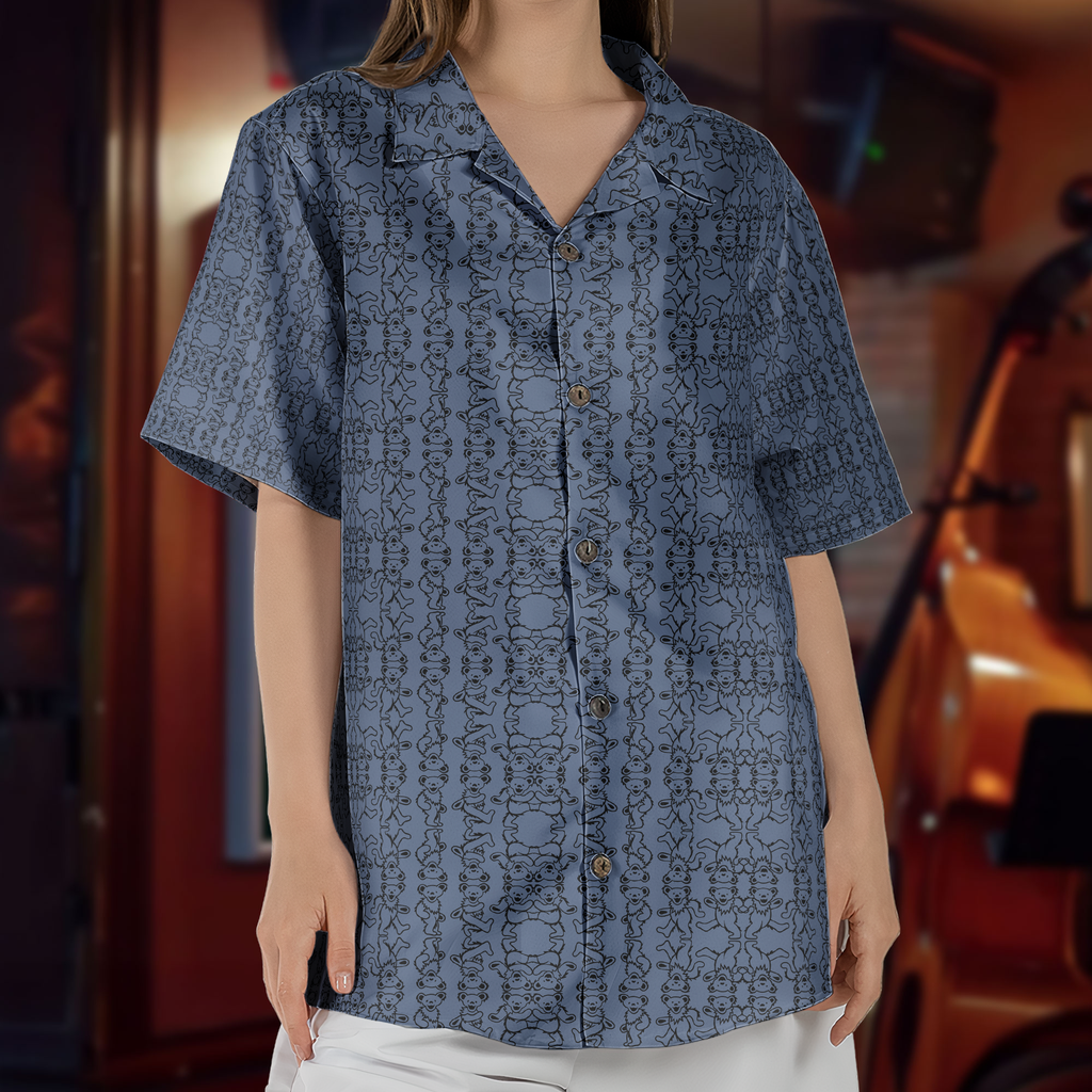 Grateful Dead Accent Hawaiian Shirt Dancing Bears All-Over Print Button-Up