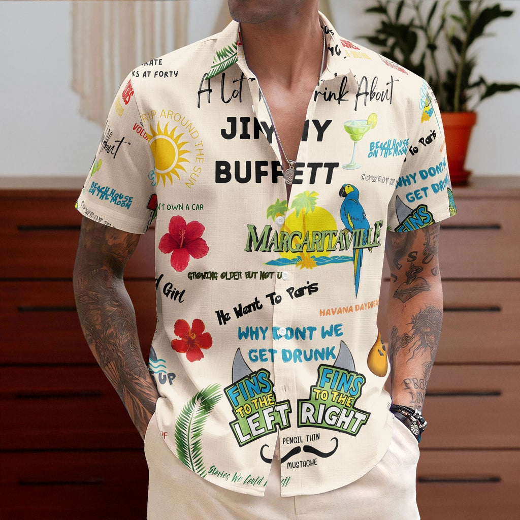 Jimmy Buffett Margaritaville Why Don't We Get Drunk Beach Hawaiian Shirt Retro Music Inspired Aloha Shirt