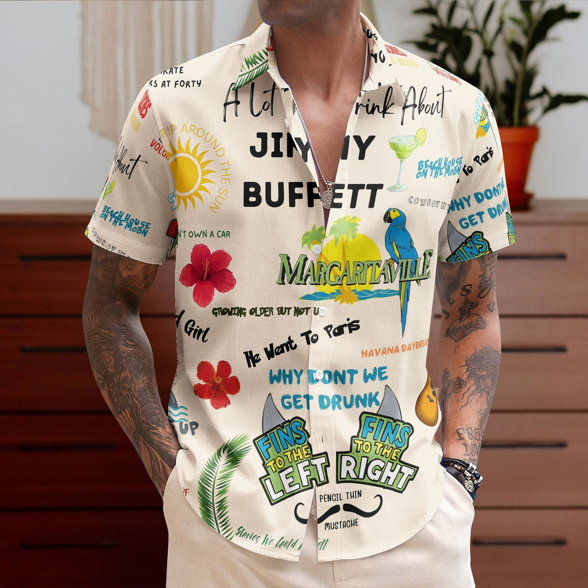 Jimmy Buffett Margaritaville Why Don't We Get Drunk Beach Hawaiian Shirt Retro Music Inspired Aloha Shirt