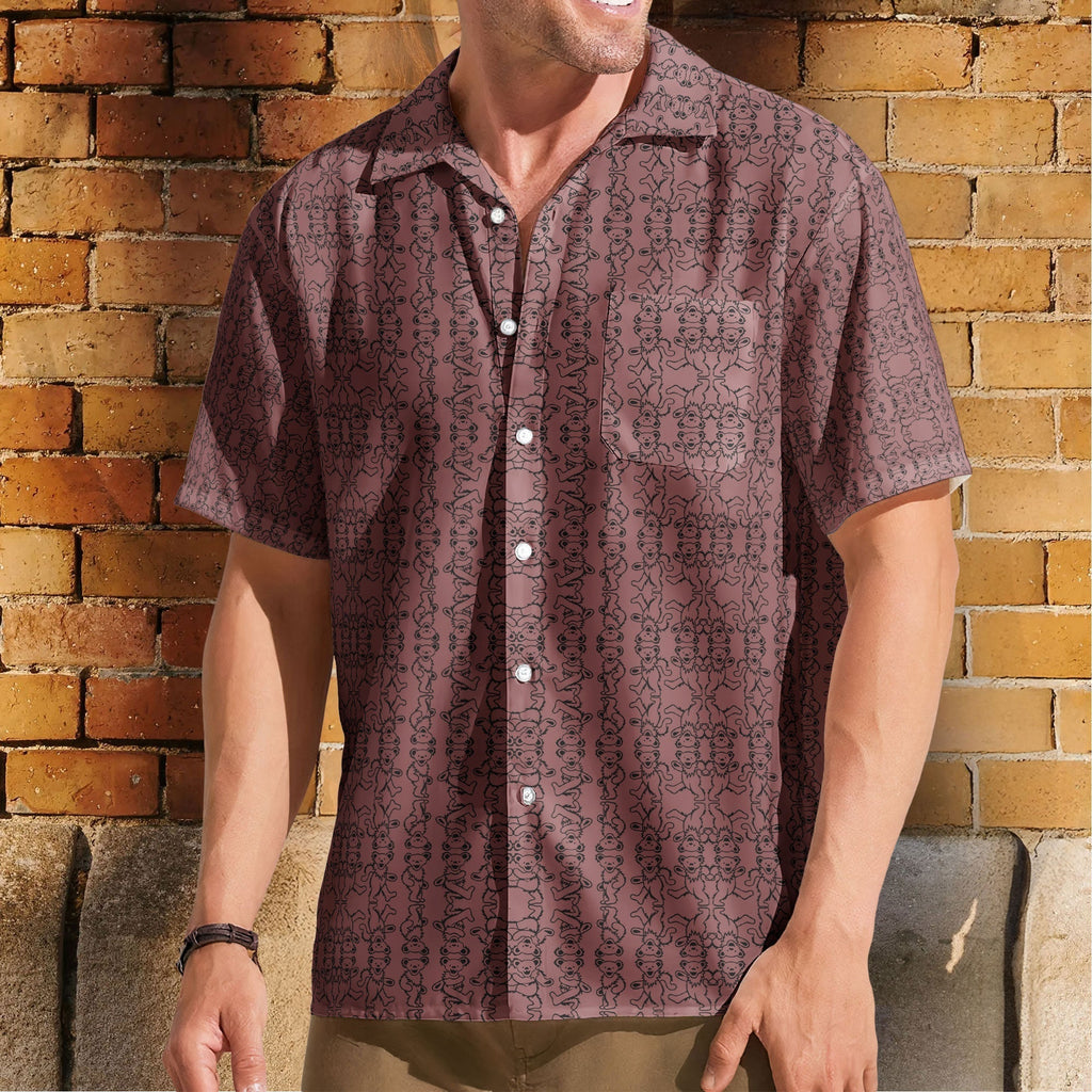 Grateful Dead Accent Hawaiian Shirt Dancing Bears All-Over Print Button-Up