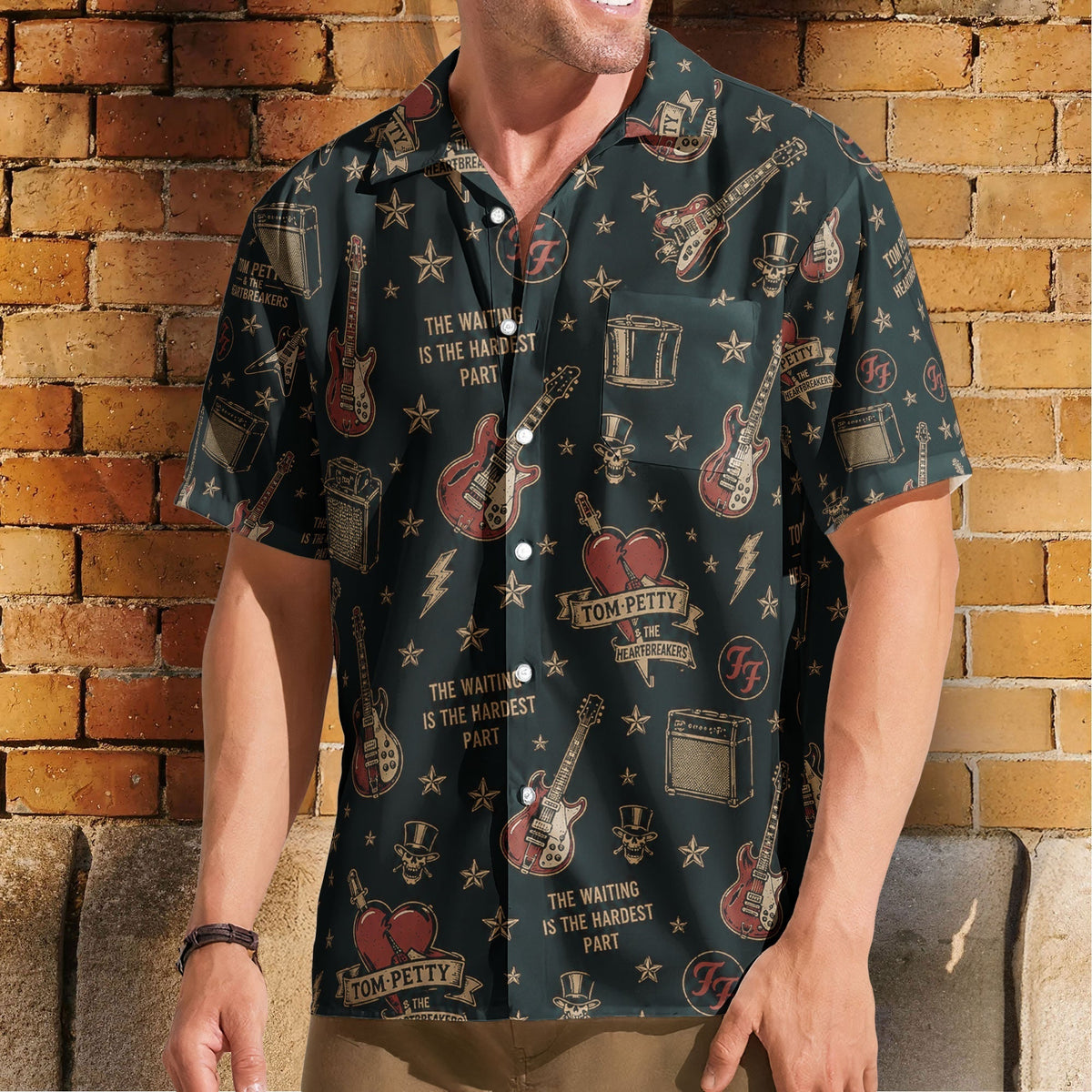 Tom Petty & The Heartbreakers The Waiting Is The Hardest Part Hawaiian Shirt Retro Music Album Art Inspired Unisex Shirt