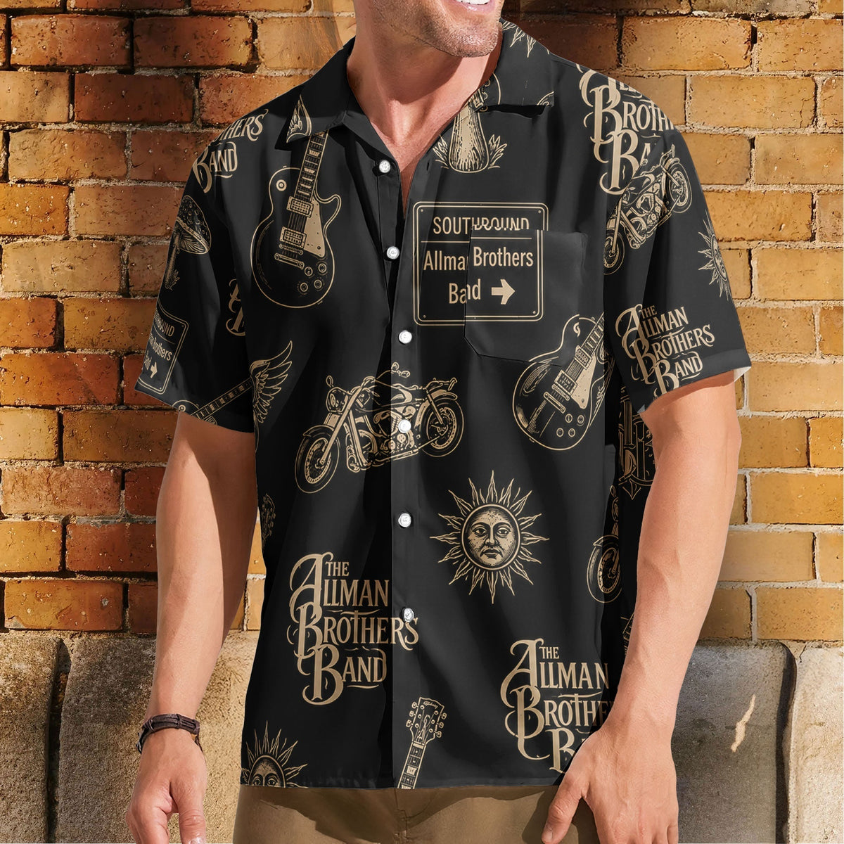 The Allman Brothers Band Iconic Logo Graphic All-Over Print Hawaiian Shirt Retro Music Album Art Inspired Shirt