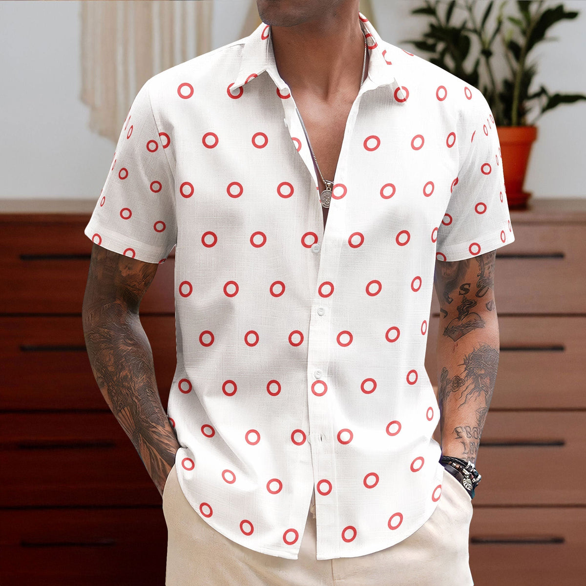 Phish Fishman Donut Button-up Shirt Hawaiian Shirt Retro Music Inspired Unisex Button-Up Shirt