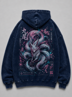 Nine Tailed Kitsune Japanese Inspired Oversized Hoodie