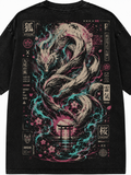 Nine Tailed Fox Sakura Cyberpunk Streetwear Vintage Tee
