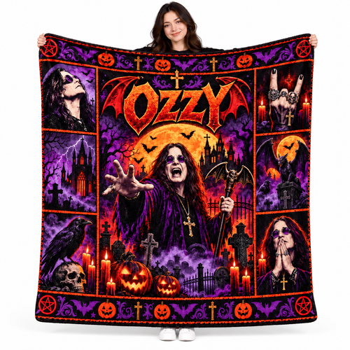 AC/DC Guitar Lightning Fleece Blanket For High Voltage Halloween Rock Nights NDN 1