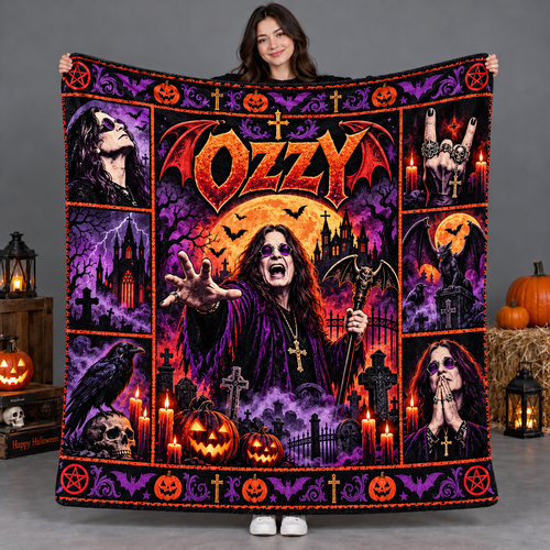 AC/DC Guitar Lightning Fleece Blanket For High Voltage Halloween Rock Nights NDN 2
