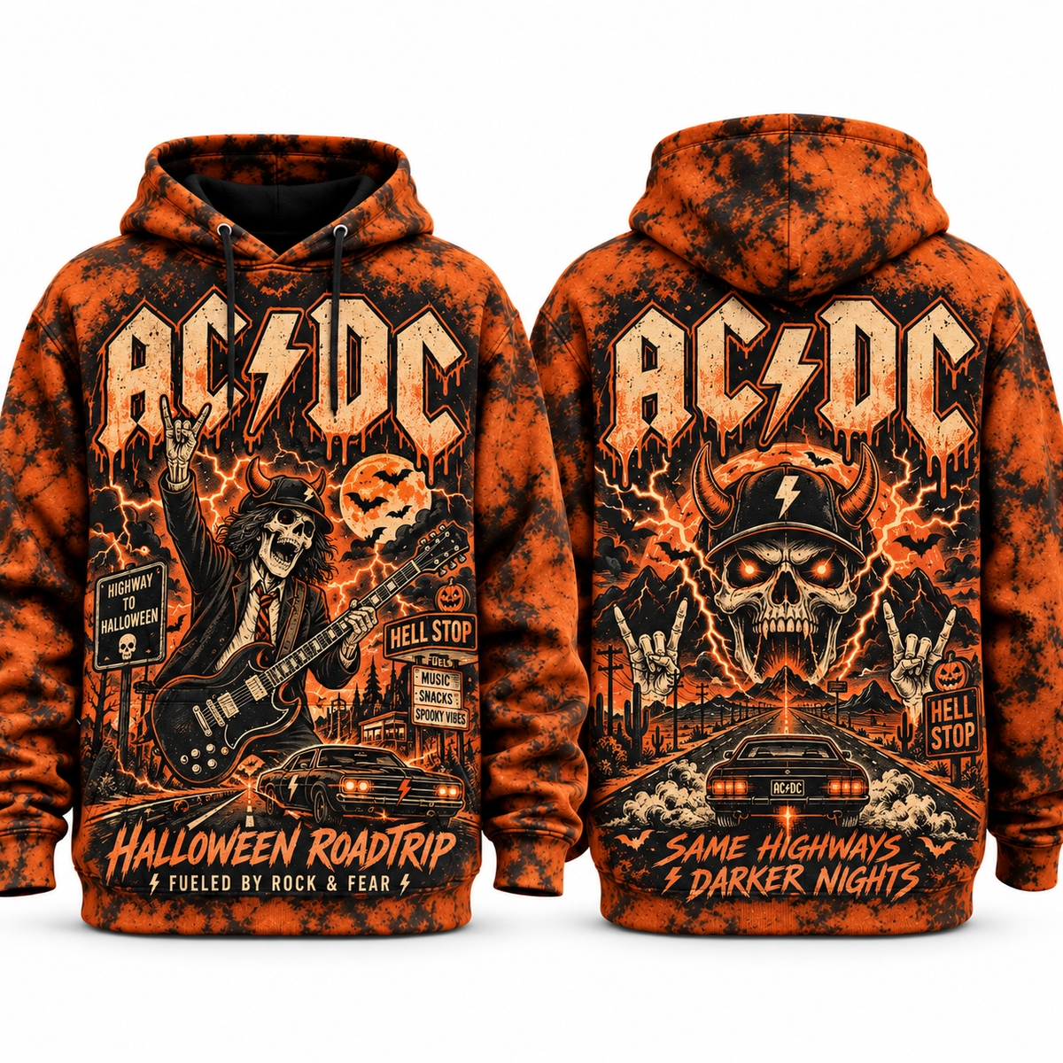 AC/DC Hellfire Skull Hoodie NY 1