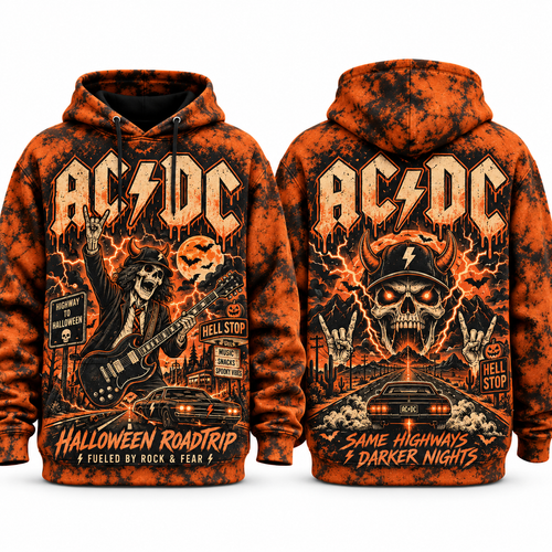 AC/DC Hellfire Skull Hoodie NY 1