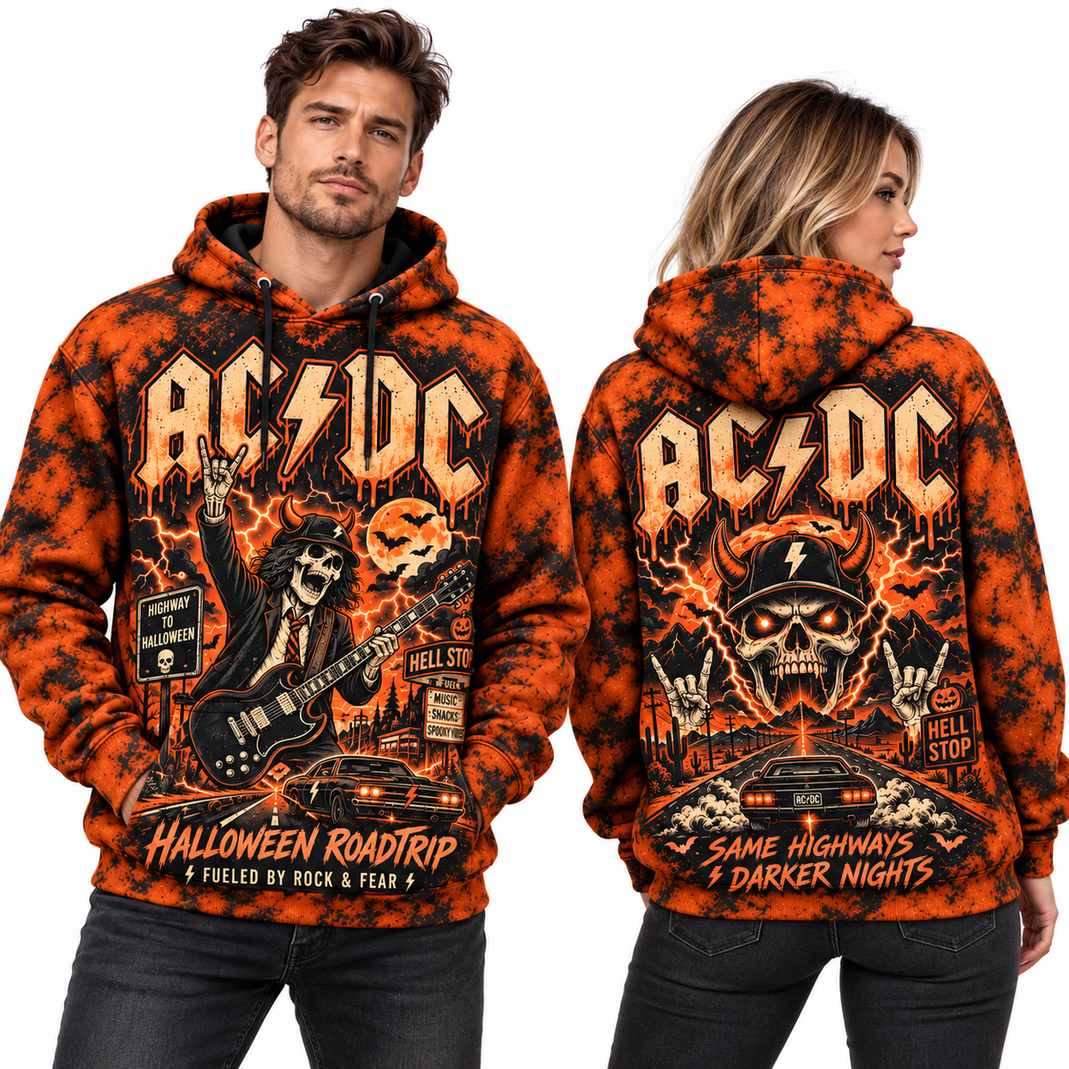 AC/DC Hellfire Skull Hoodie NY 2
