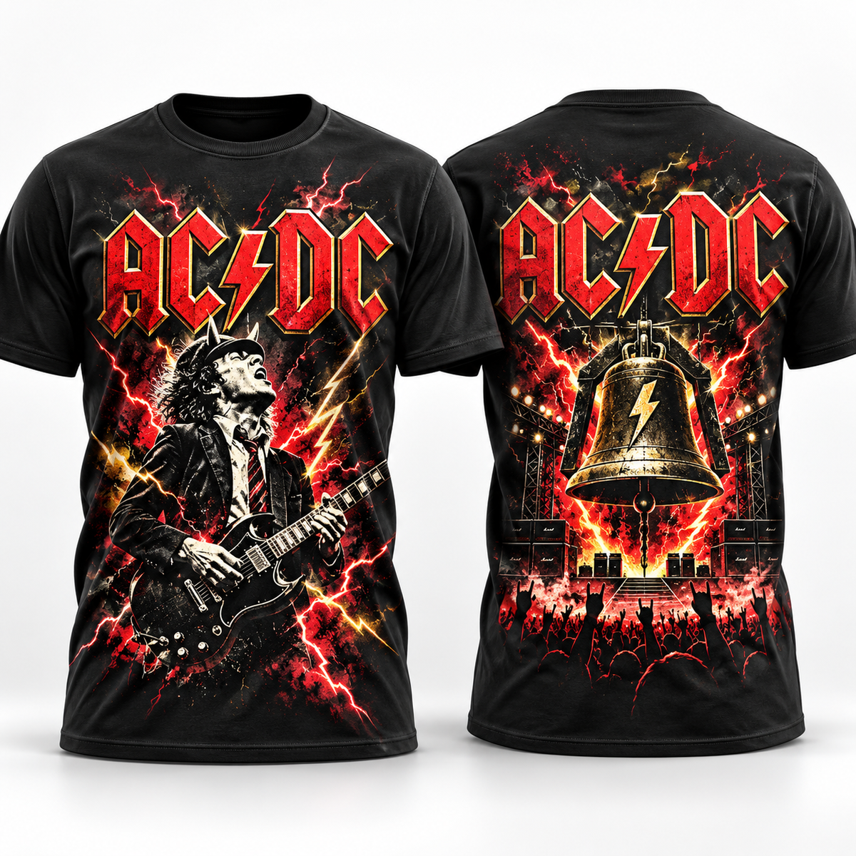 AC/DC High Voltage Lightning 3D Shirt for Hard Rock Fans Who Feel the Thunder All Night Long NY 1