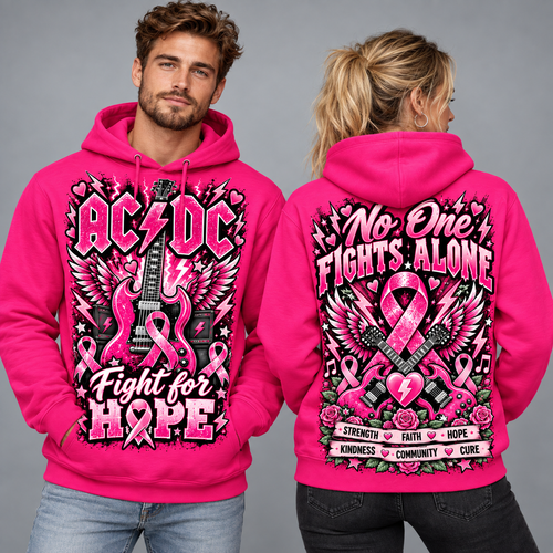 AC/DC Pink Ribbon Fight for Hope Hoodie NY 2