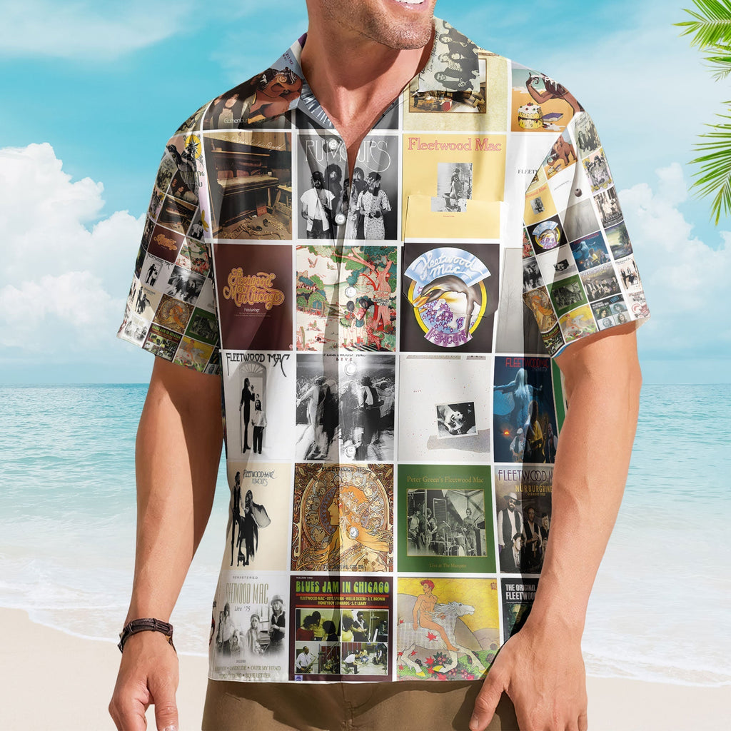 Fleetwood Mac Album Collage Hawaiian Shirt Classic Rock Fan Shirt
