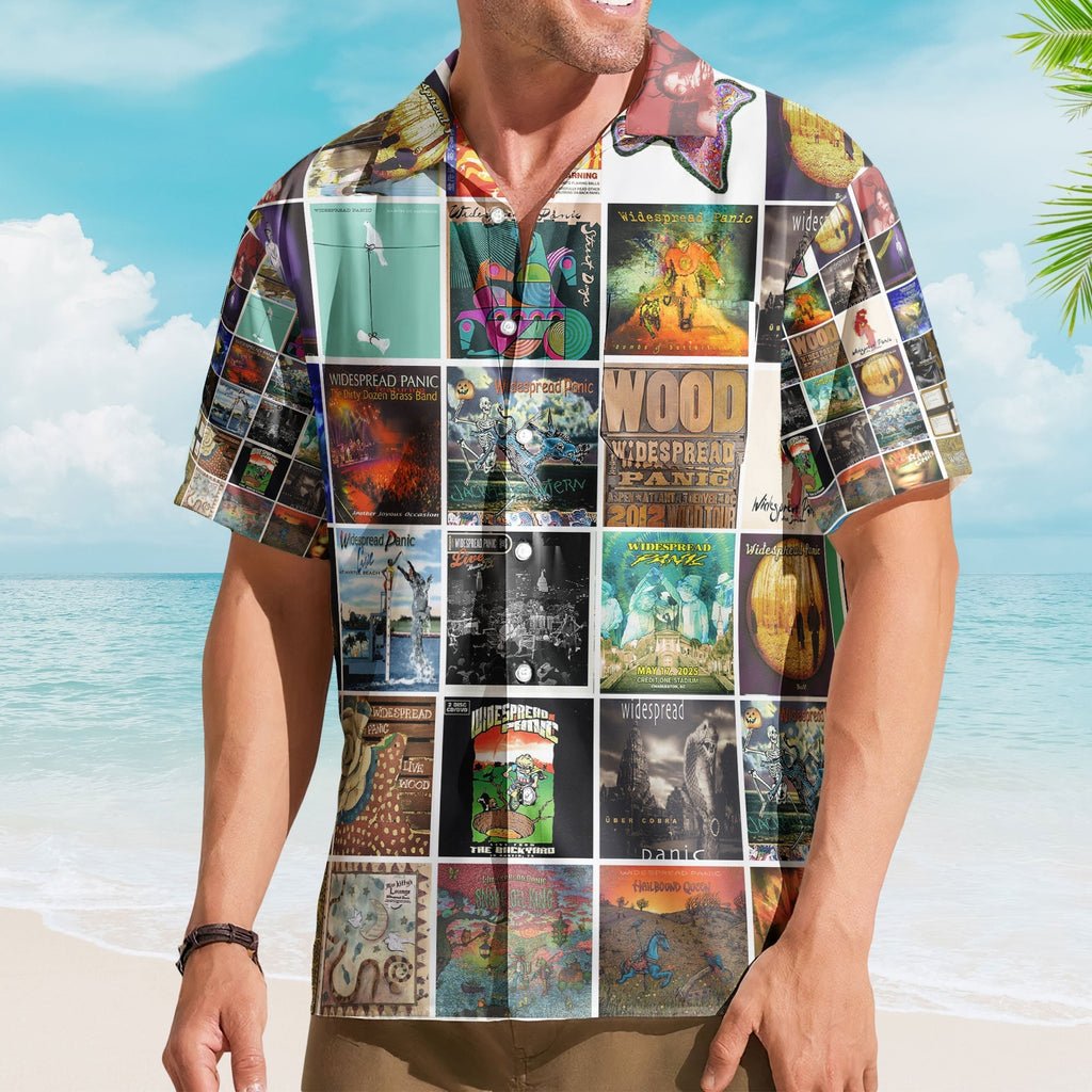 Widespread Panic Hawaiian Shirt Vintage Album Collage Southern Rock Style