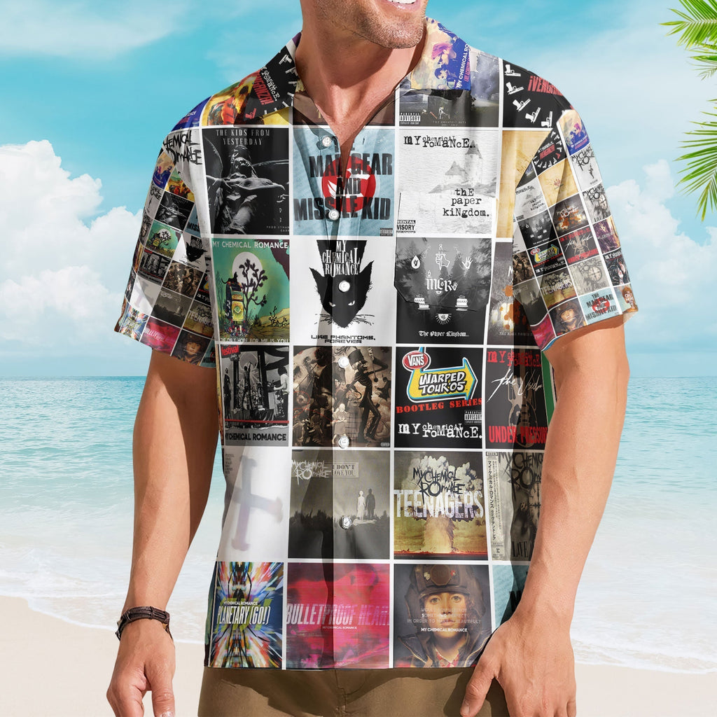 My Chemical Romance Hawaiian Shirt Iconic Album Collage Emo Rock Style