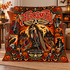 Aerosmith Winged Logo And Scarf Guitarist Fleece Blanket For Halloween Rock Nights NDN 3