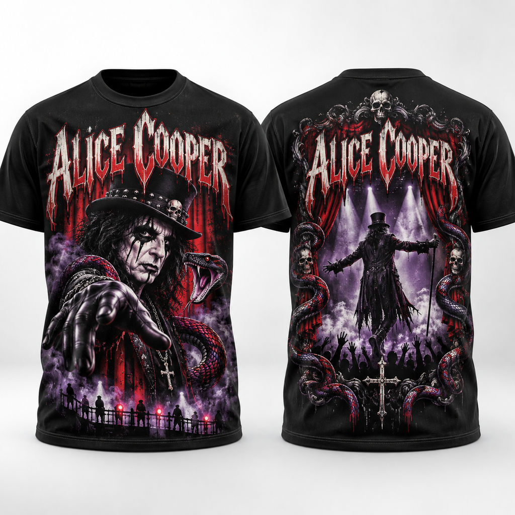 Alice Cooper Gothic Nightmare Stage 3D Shirt for Rock Fans Who Love Dark Theater NY 1