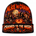 Alice In Chains Pumpkin Graphic Print Knit Beanie for Chained Halloween Nights NDN 1