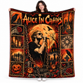 Alice In Chains Singer And Orange Moon Fleece Blanket For Dark Concert Nights NDN 1