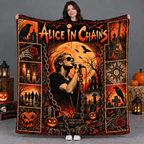 Alice In Chains Singer And Orange Moon Fleece Blanket For Dark Concert Nights NDN 2