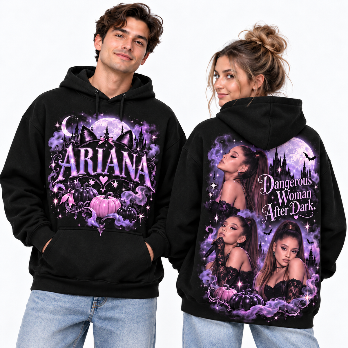 Ariana Grande Purple Castle Pumpkin Dangerous Woman After Dark Hoodie for After Dark Pop Fans NDN 2