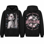 Ariana Grande Thank U Next Level Disco Pop Star Portrait Hoodie for Pop Disco Fans NDN 1