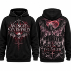 Avenged Sevenfold Deathbat Cross Rise With The Fallen Winged Skeleton Hoodie NDN 1