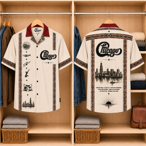 Chicago Luxury Design Hawaiian Shirt Mexican Inspired Hawaiian Shirt White Version