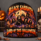 Black Sabbath Band Portrait Graphic Print Knit Beanie for Halloween Night Rituals NDN 2