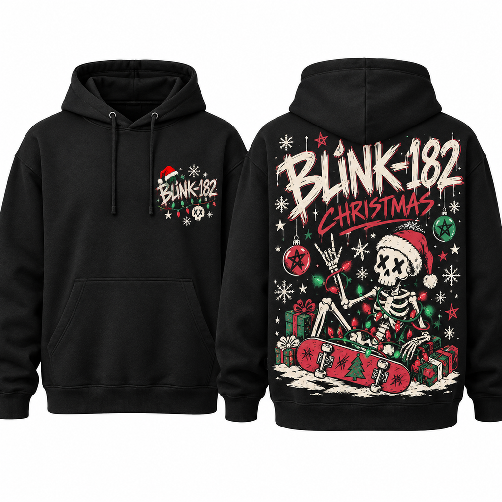 Blink 182 Christmas Skeleton Holiday Hoodie NTH1 for Pop Punk Fans Who Celebrate Loudly 1