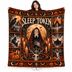 Bon Jovi Orange Moon Microphone Fleece Blanket For Halloween Concert Night Fans NDN 1