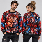 Chucky Doll Faces We All Play Forever Black Sweater for Killer Toy Night Fans NDN 2