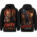 Chucky Dripping Knife Hes From Hackensack I Can Tell Hoodie for Killer Doll Fans NDN 1