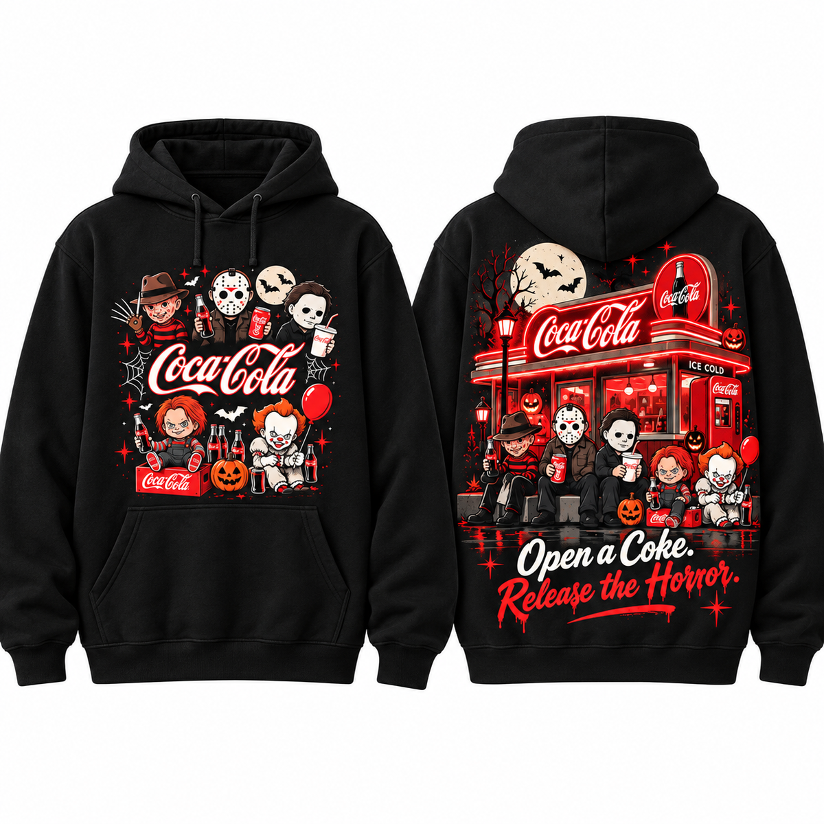 Coca Cola Halloween Horror Diner Open A Coke Release The Horror Hoodie for Halloween Coke Fans NDN 1