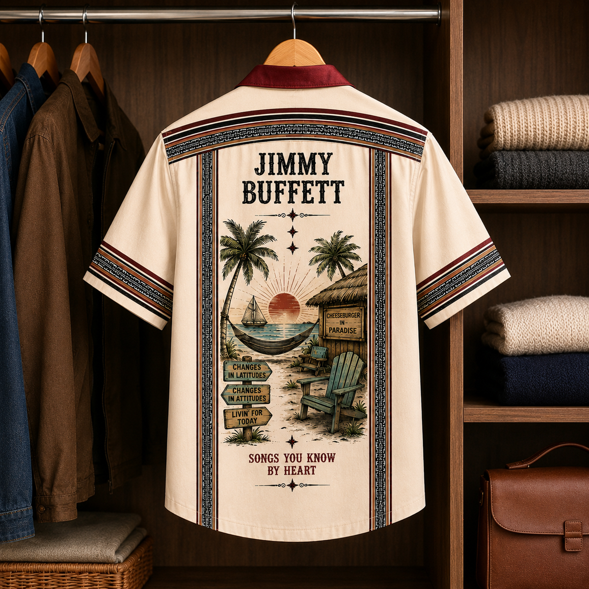 Jimmy Buffett Tropical Paradise Hawaiian Shirt Mexican Inspired Hawaiian Shirt White Version